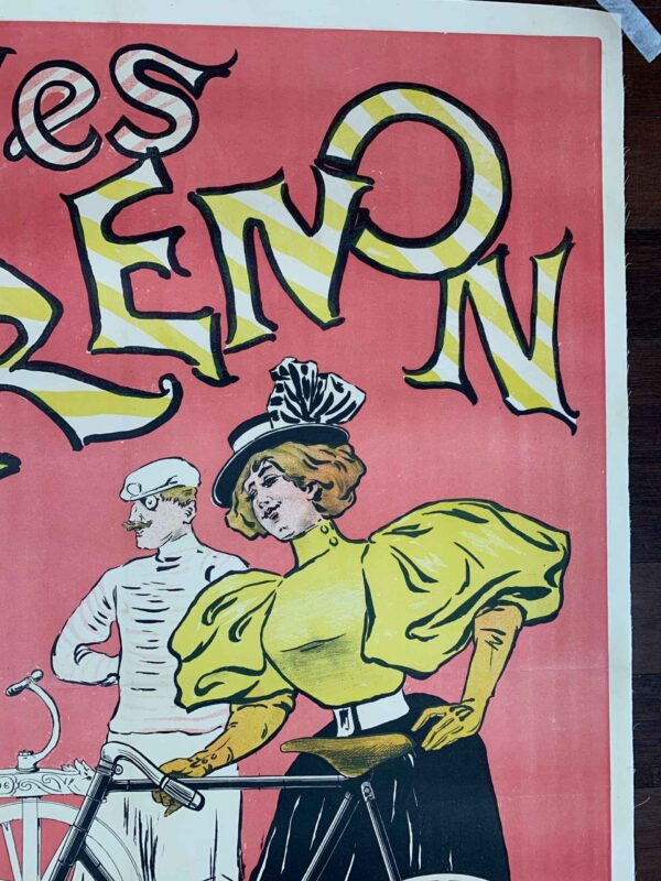 Cycles Renon - Art Trianon (1896) 34.5x43.5 French Advertising Poster LB - Image 3