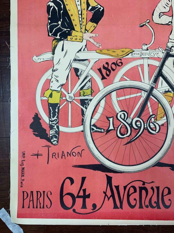 Cycles Renon - Art Trianon (1896) 34.5x43.5 French Advertising Poster LB - Image 5