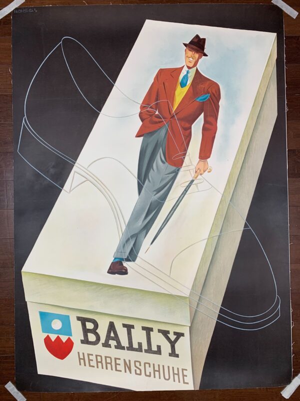 Bally Herrenschuhe - Art Barberis (1938) 39x50 German Advertising Poster LB