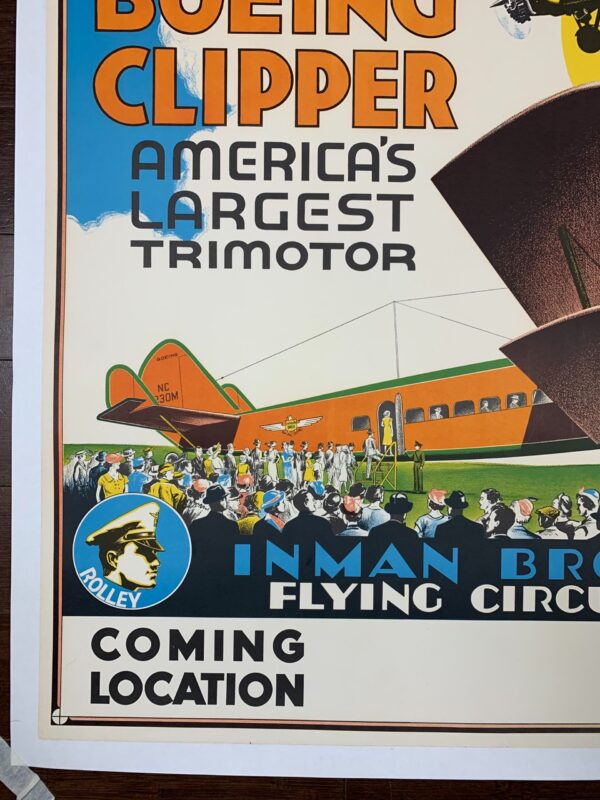 Inman Flying Circus - Boeing Clipper (1929) 25.25x38 US Circus Poster LB - Image 5