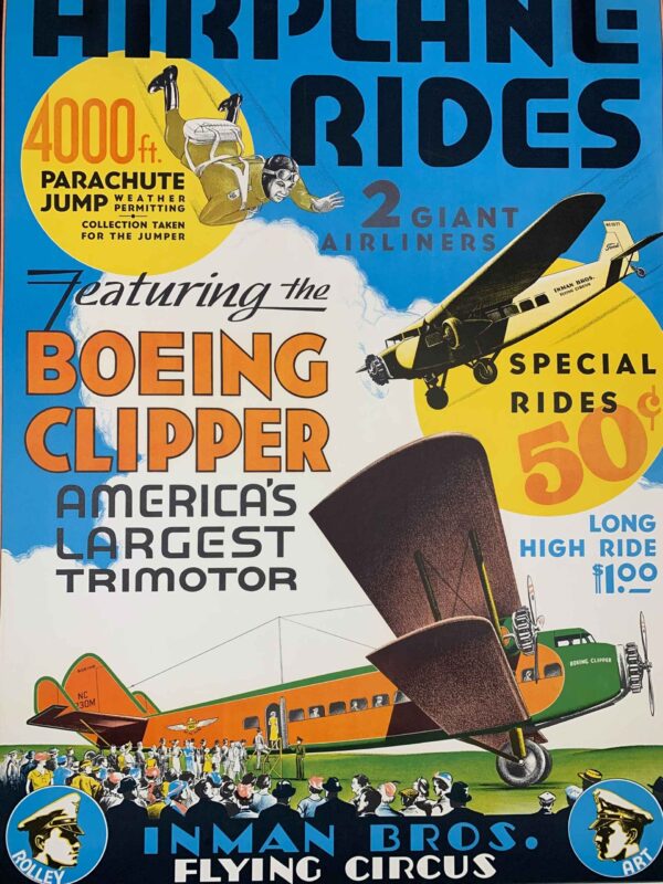 Inman Flying Circus - Boeing Clipper (1929) 25.25x38 US Circus Poster LB - Image 6