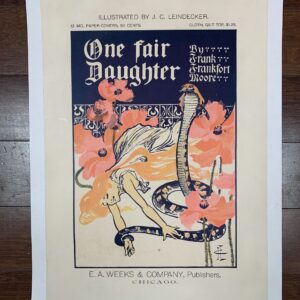 One Fair Daughter - Very Early Art by Leyendecker (1894) 12.5x19 US Book Ad LB