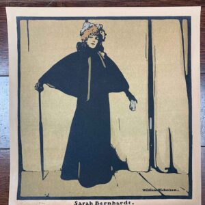 Sarah Bernhardt - Art William Nicholson (1897) 9.75x10.125 US Magazine Page