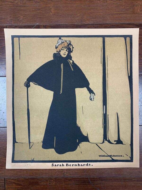 Sarah Bernhardt - Art William Nicholson (1897) 9.75x10.125 US Magazine Page