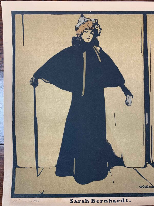 Sarah Bernhardt - Art William Nicholson (1897) 9.75x10.125 US Magazine Page - Image 6