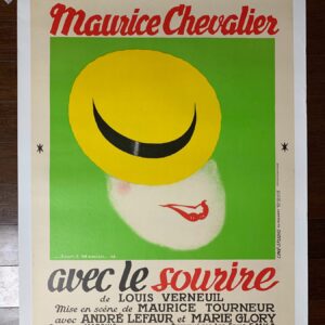 Maurice Chevalier - Art By Jean Mercier (1936) 24.25x32.25 French Movie Poster LB