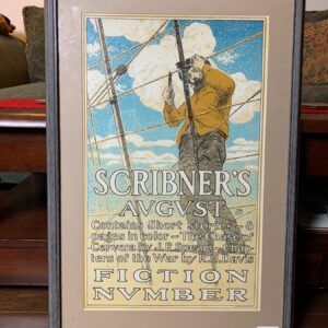 Scribner's August Fiction - Art By Henry Mccarter (1879) 14x23 US Advertising Poster - Framed