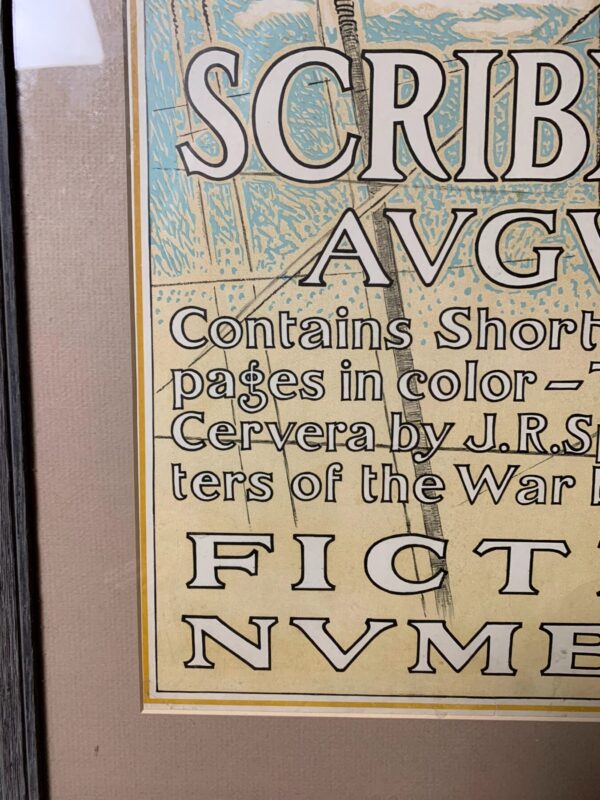 Scribner's August Fiction - Art By Henry Mccarter (1879) 14x23 US Advertising Poster - Framed - Image 3
