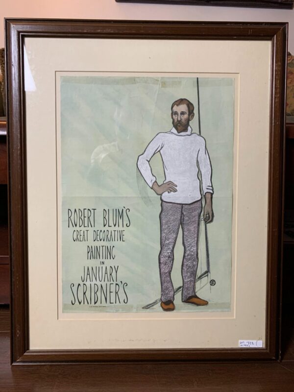 Scribner's January - Art By William Sergeant Kendall (1895) 16x20 US Advertising Poster - Framed