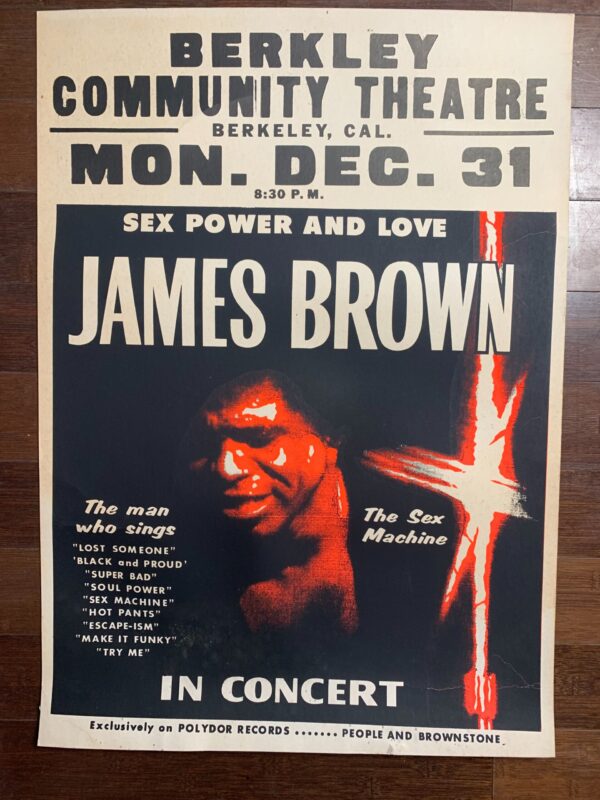James Brown - Berkely Con. Ctr. (1972) 22x30.75 US Music Poster Exc. Cond.