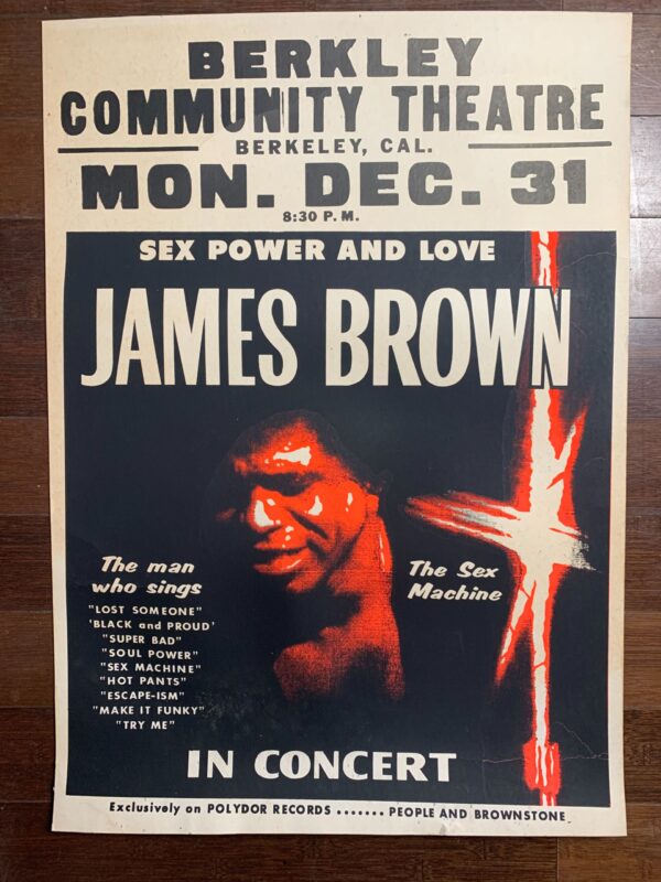 James Brown - Berkely Con. Ctr. (1972) 22x30.75 US Music Poster Exc. Cond. - Image 2