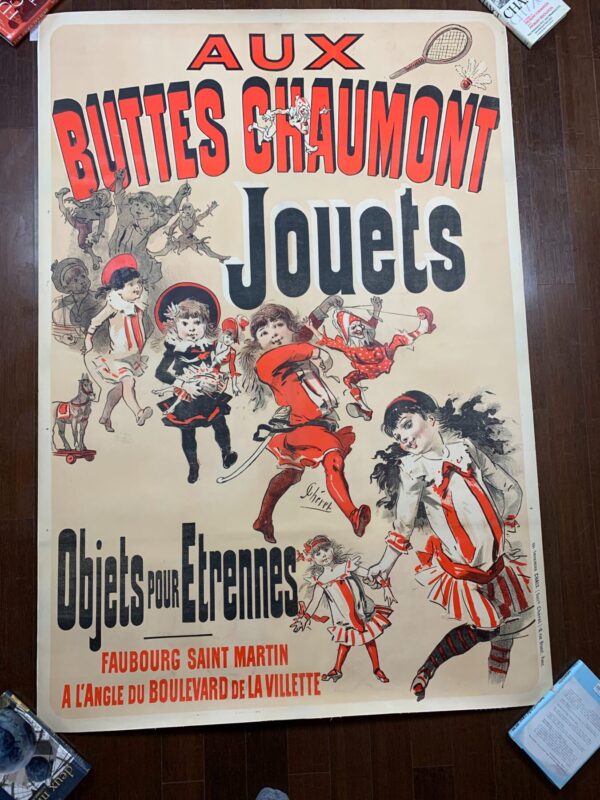 Buttes Chaumont Jouets - Art By Cheret (1885) 40x102 French Advertising Poster LB - Image 2