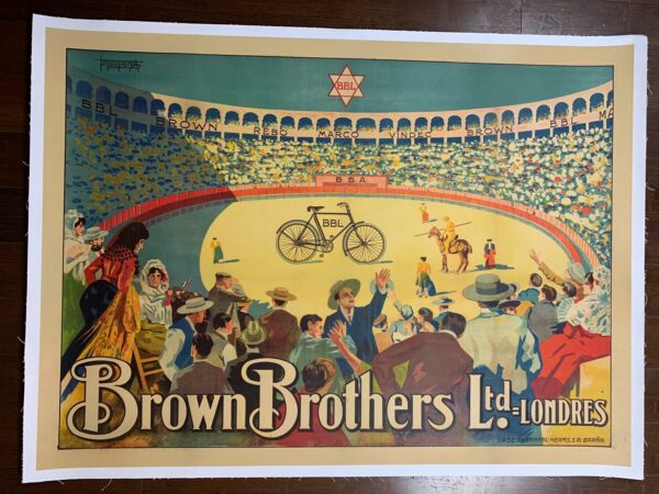 Brown Brothers Bicycles - Art By Montoya (1900) 30x41 UK Advertising Poster LB