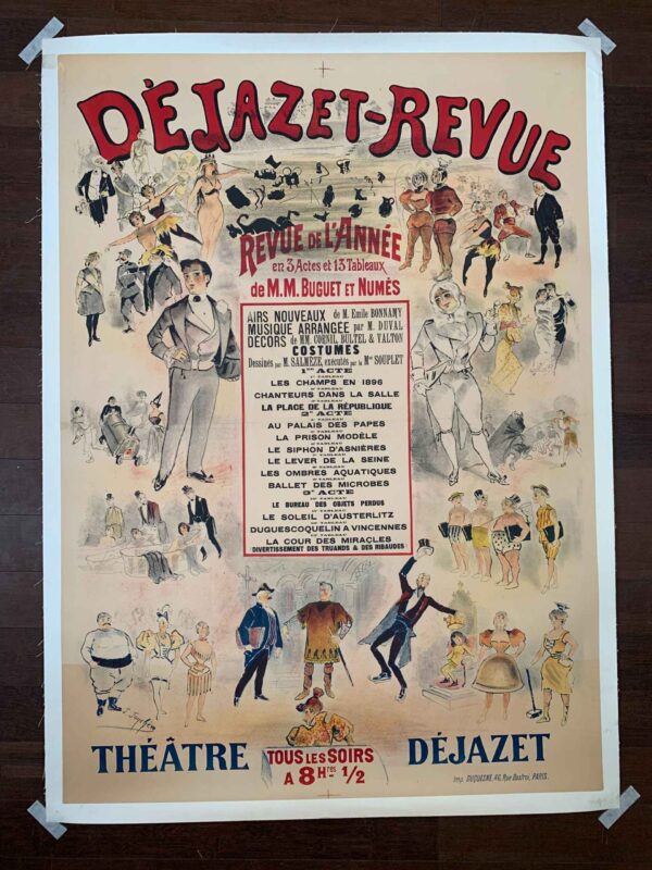 Dejazet-Revue - Art Jules Jonchere (1900) 36.5x50.5 French Theater/Circus Poster LB