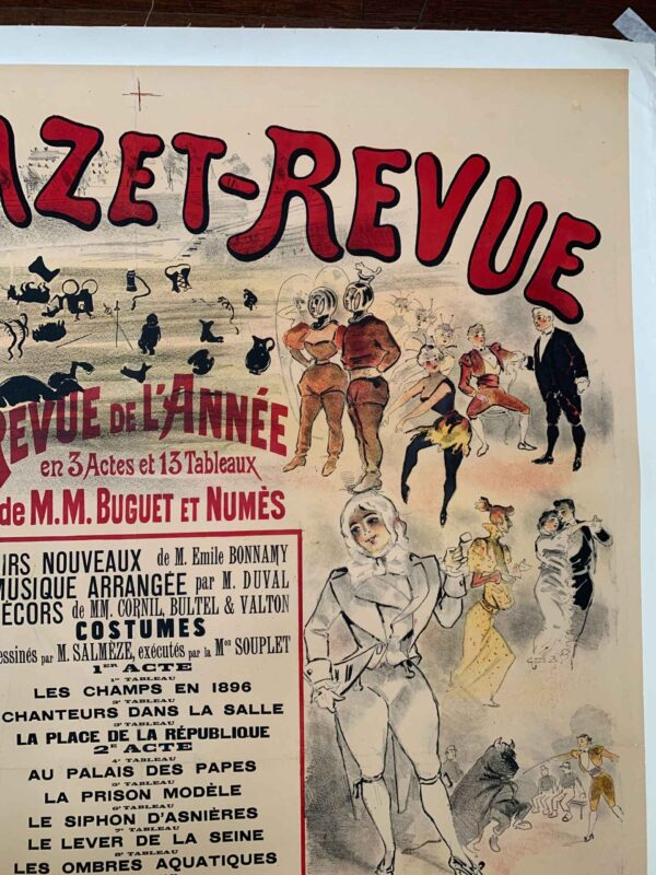 Dejazet-Revue - Art Jules Jonchere (1900) 36.5x50.5 French Theater/Circus Poster LB - Image 3