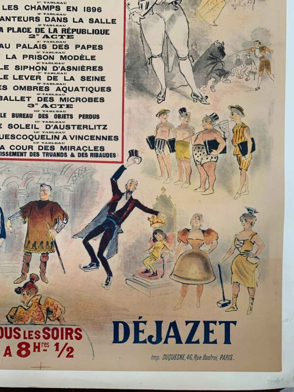 Dejazet-Revue - Art Jules Jonchere (1900) 36.5x50.5 French Theater/Circus Poster LB - Image 4