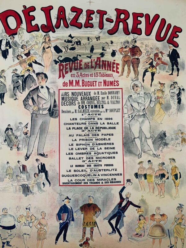 Dejazet-Revue - Art Jules Jonchere (1900) 36.5x50.5 French Theater/Circus Poster LB - Image 6
