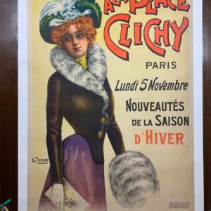 A La Place Clichy - Art By Charles Tichon (1898) 35.75x50.5 French Advertising Poster LB
