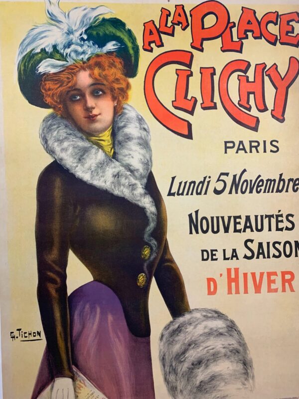 A La Place Clichy - Art By Charles Tichon (1898) 35.75x50.5 French Advertising Poster LB - Image 6