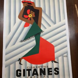 Gitanes - Art By Herve Morvan (1955) 46x62.5 French Tobacco Advertising Poster LB