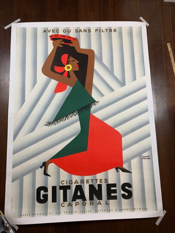 Gitanes - Art By Herve Morvan (1955) 46x62.5 French Tobacco Advertising Poster LB - Image 2