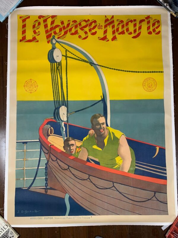 Le Voyage De Maciste - Unique Art By Archambault (1919) 47x63 French Movie Poster LB