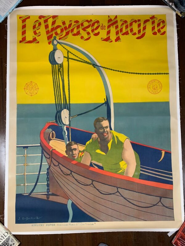 Le Voyage De Maciste - Unique Art By Archambault (1919) 47x63 French Movie Poster LB - Image 2