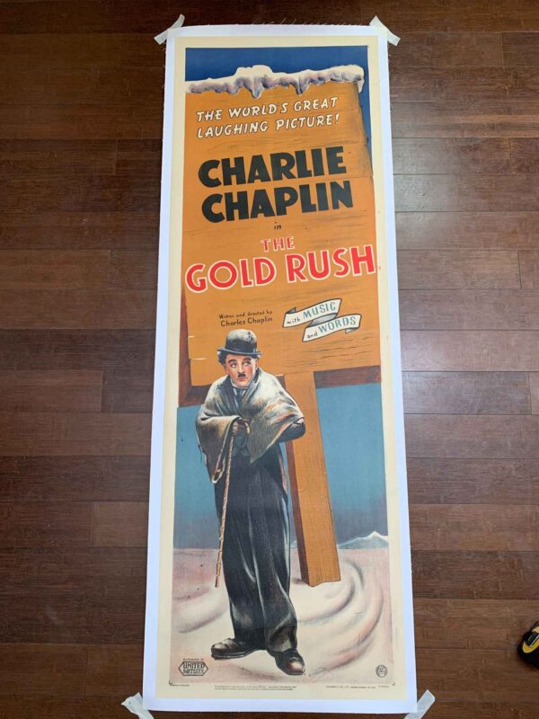 Gold Rush - Charlie Chaplin (1942) 20x59.75 UK Door Panel Movie Poster LB