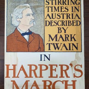 Harper's March Mark Twain - Art by Penfield (1901) 9x12.5 US Advertising Poster