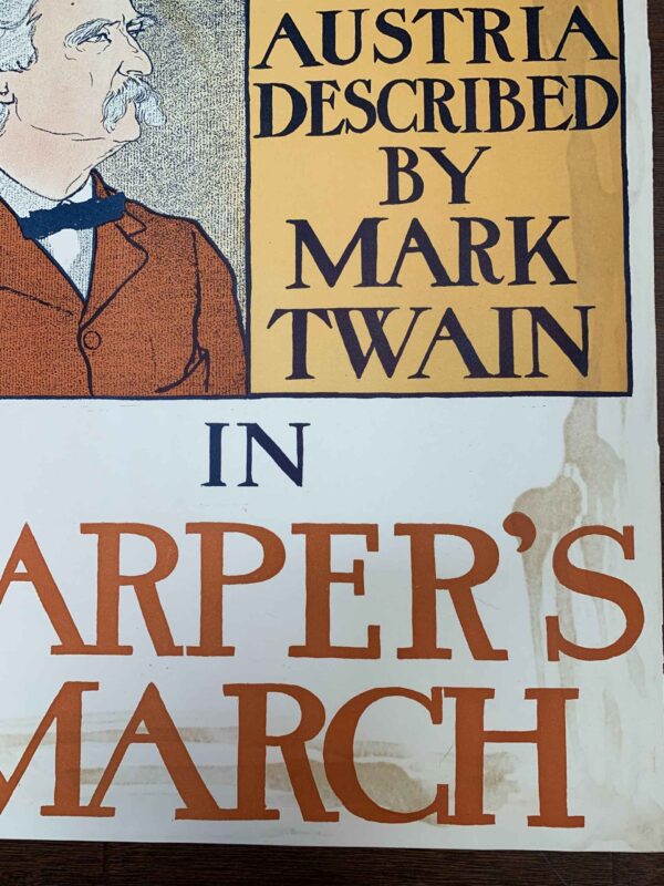 Harper's March Mark Twain - Art by Penfield (1901) 9x12.5 US Advertising Poster - Image 3