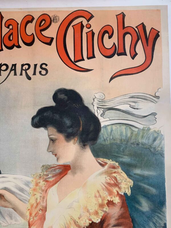 A La Place Clichy Blanc - Art by Tichon (1894) 35x39 French Advertising Poster LB - Image 3