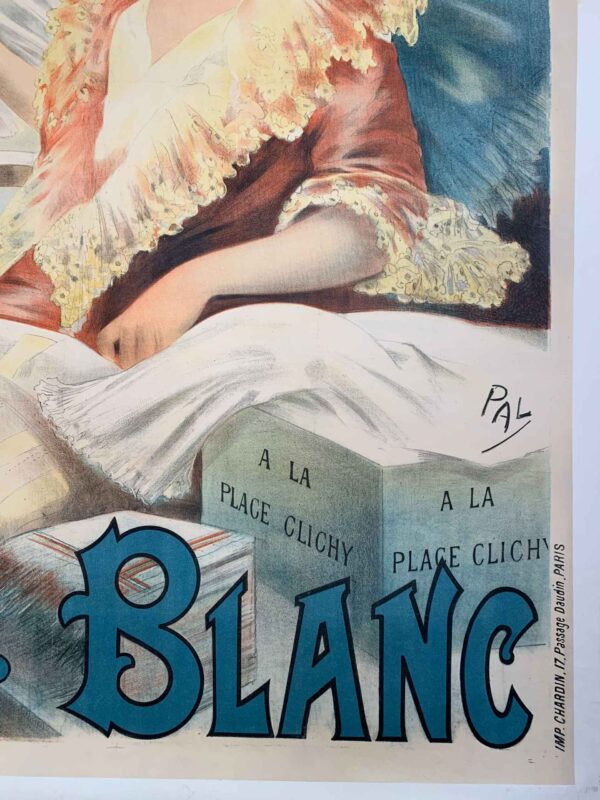 A La Place Clichy Blanc - Art by Tichon (1894) 35x39 French Advertising Poster LB - Image 4