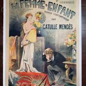 La Femme-Enfant - Art by Lucien Metivet (1891) 37.5x51.5 French Advertising Poster LB