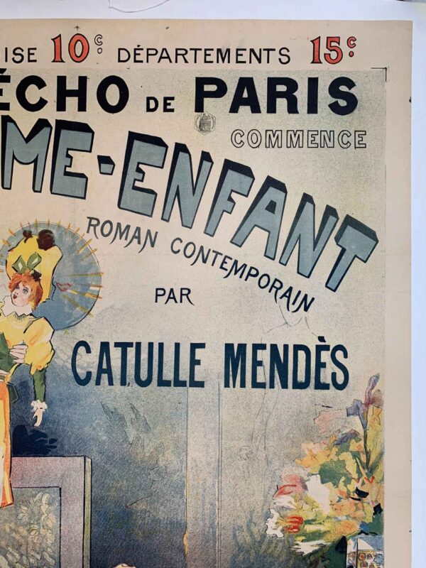 La Femme-Enfant - Art by Lucien Metivet (1891) 37.5x51.5 French Advertising Poster LB - Image 3