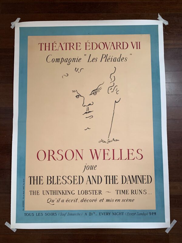 The Blessed and The Damned - Art by Cocteau (1950) 46x62.2 French Theater Poster LB - Image 2