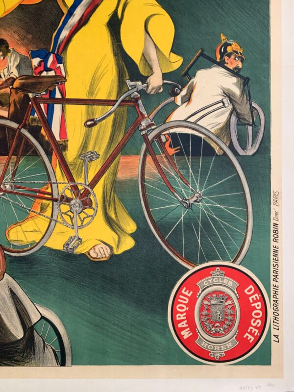 Cycles Horer - Monogram CR (1917) 38x53 French Advertising Poster LB - Image 5