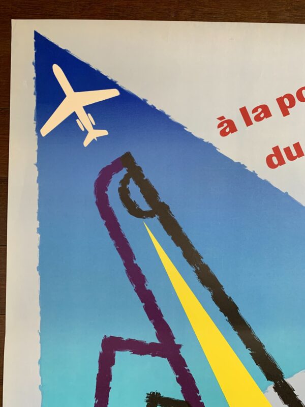 Air France a la Pointe du Progres - Art by Jean Carlu (1958) 25x31 French Advertising Poster - Image 3