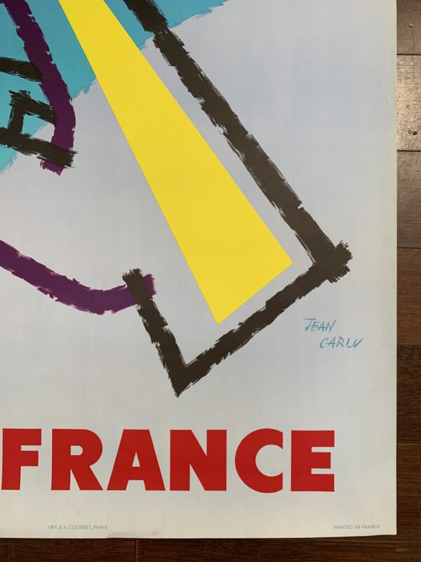 Air France a la Pointe du Progres - Art by Jean Carlu (1958) 25x31 French Advertising Poster - Image 4