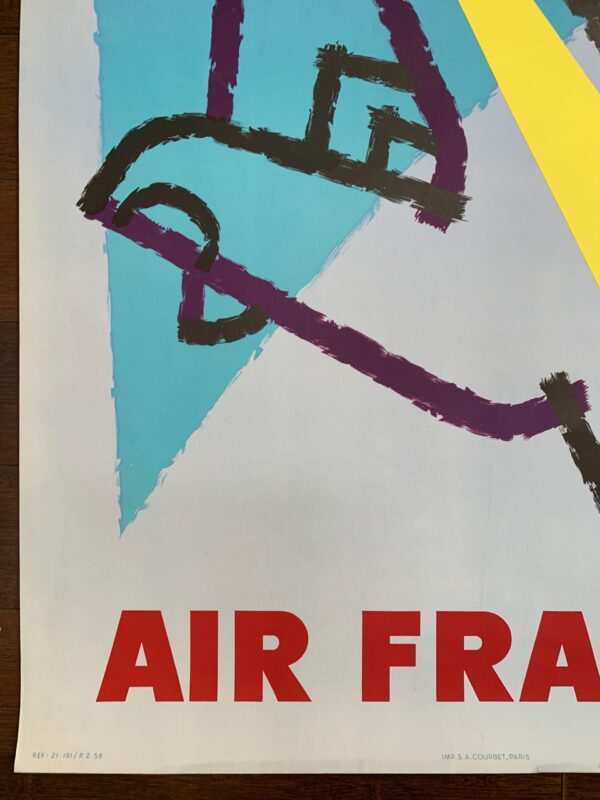 Air France a la Pointe du Progres - Art by Jean Carlu (1958) 25x31 French Advertising Poster - Image 5