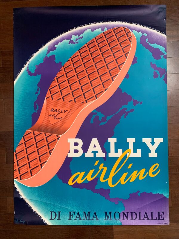 Bally Airline Shoes - Art by Muyr (1954) 35.5x50.25 Swiss Advertising Poster