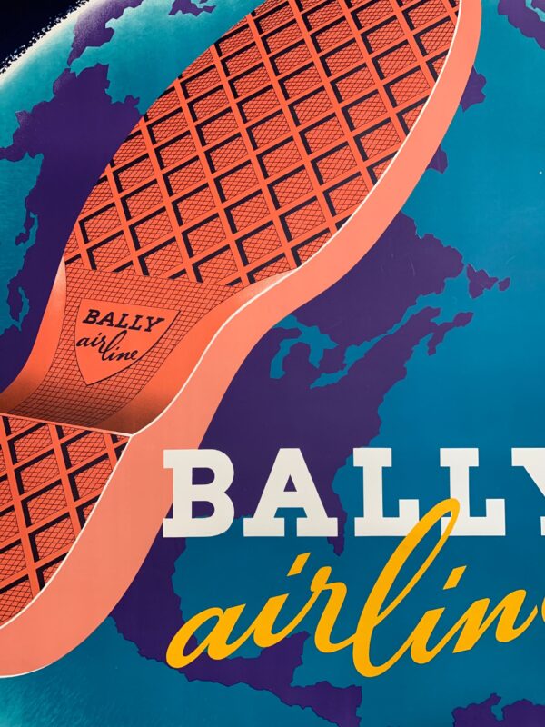 Bally Airline Shoes - Art by Muyr (1954) 35.5x50.25 Swiss Advertising Poster - Image 7