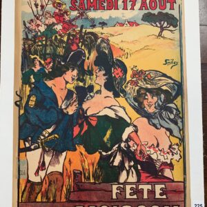 Bal Tabarin Fete de la Moisson - Art by Smiley (1907) 16.5 x 24.5 French Advertising Poster LB