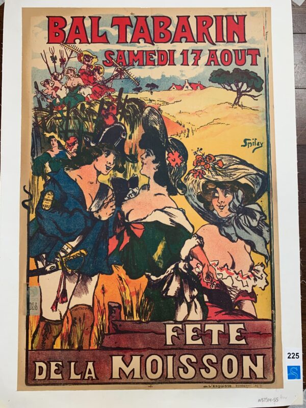 Bal Tabarin Fete de la Moisson - Art by Smiley (1907) 16.5 x 24.5 French Advertising Poster LB