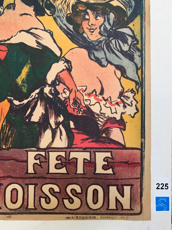 Bal Tabarin Fete de la Moisson - Art by Smiley (1907) 16.5 x 24.5 French Advertising Poster LB - Image 4