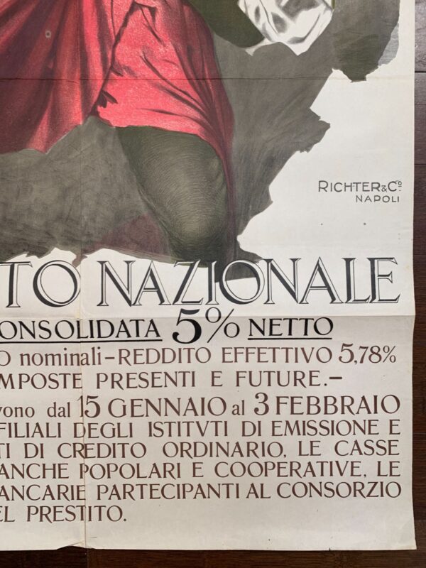 Prestito Nazionale - Art by Borgoni (1916) 27x39.4 Italian Advertising Poster - Image 4