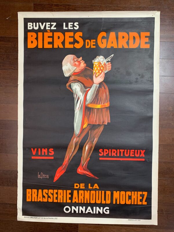 Bieres de Garde - Art by Le Clercq (1930) 31.5x47 Belgian Advertising Poster