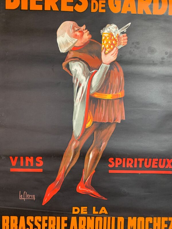 Bieres de Garde - Art by Le Clercq (1930) 31.5x47 Belgian Advertising Poster - Image 6