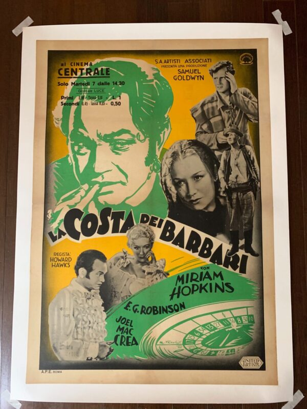 Barbary Coast - Edward G. Robinson (1935) 27.5x39.375 Italian Movie Poster LB - Image 2