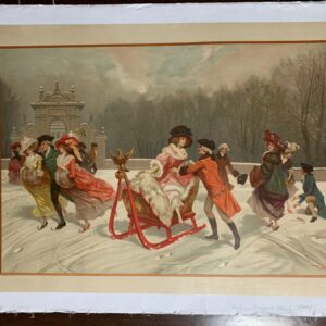 Russian Imperial Sleigh - Art By Rossi (1914) 21x29 Russian Lithograph Poster LB