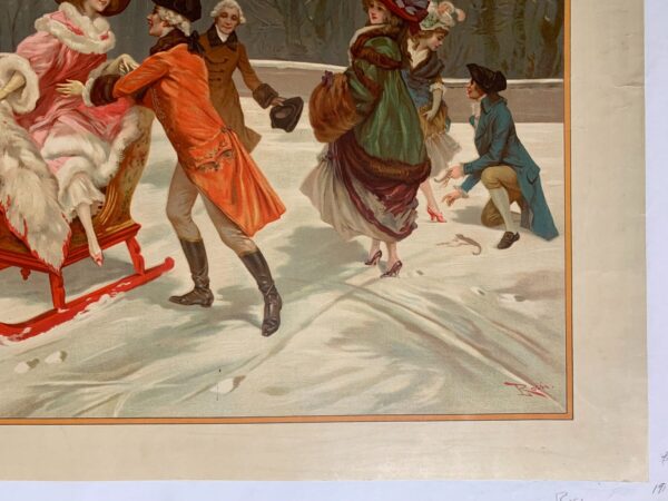 Russian Imperial Sleigh - Art By Rossi (1914) 21x29 Russian Lithograph Poster LB - Image 4
